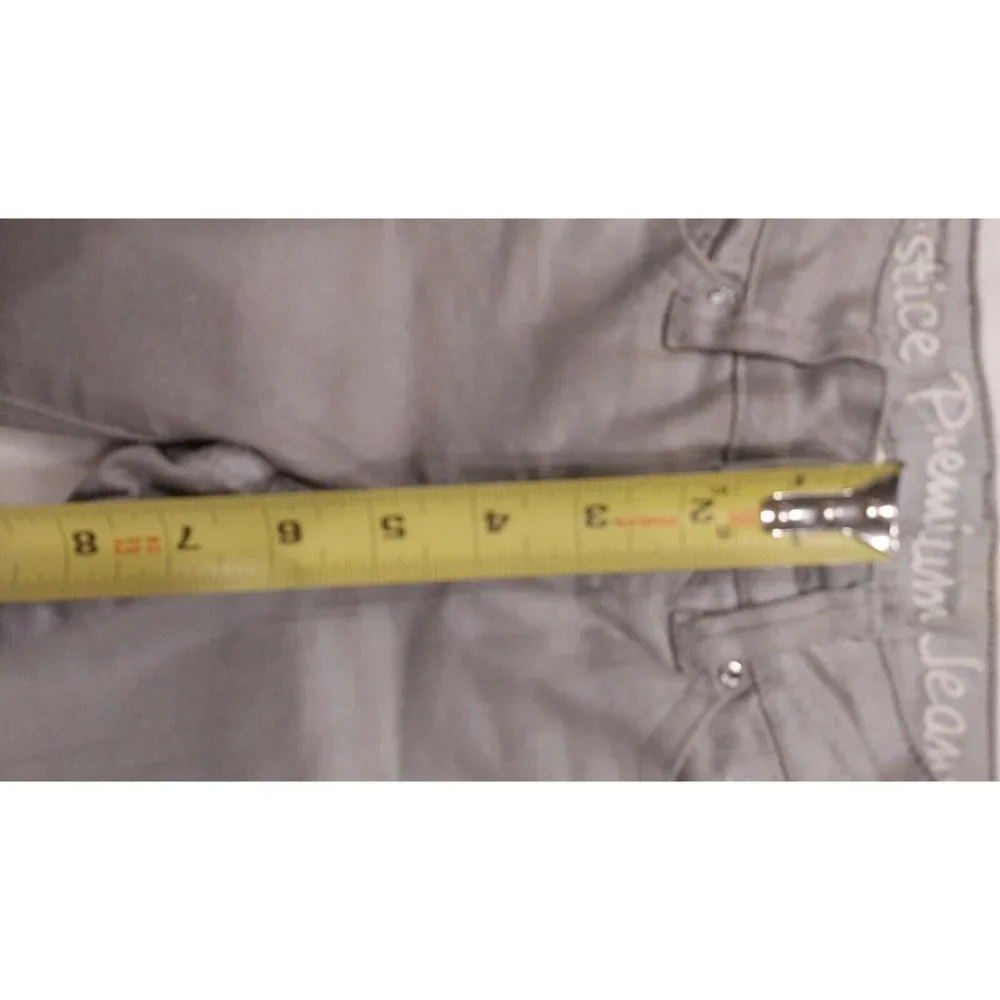 Justice Silver Metallic Super Skinny Jeans, Girls‎ Size 7R